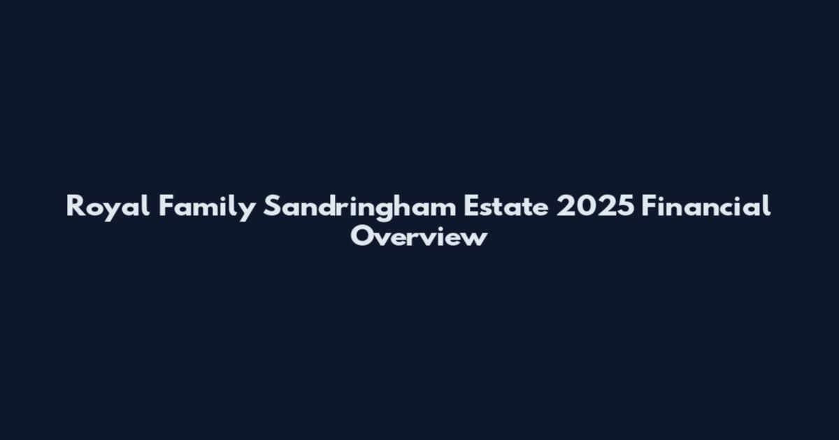 Royal Family Sandringham Estate 2025 Financial Overview