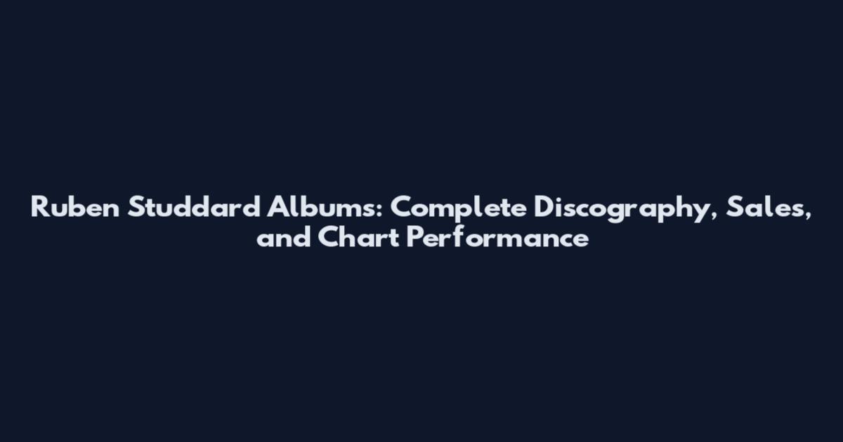 Ruben Studdard Albums: Complete Discography, Sales, and Chart Performance