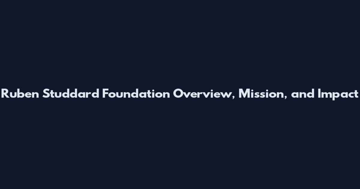 Ruben Studdard Foundation Overview, Mission, and Impact