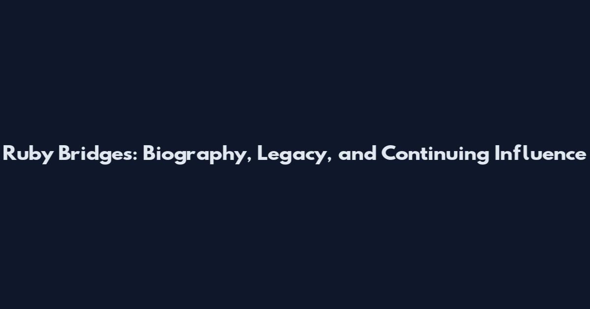 Ruby Bridges: Biography, Legacy, and Continuing Influence