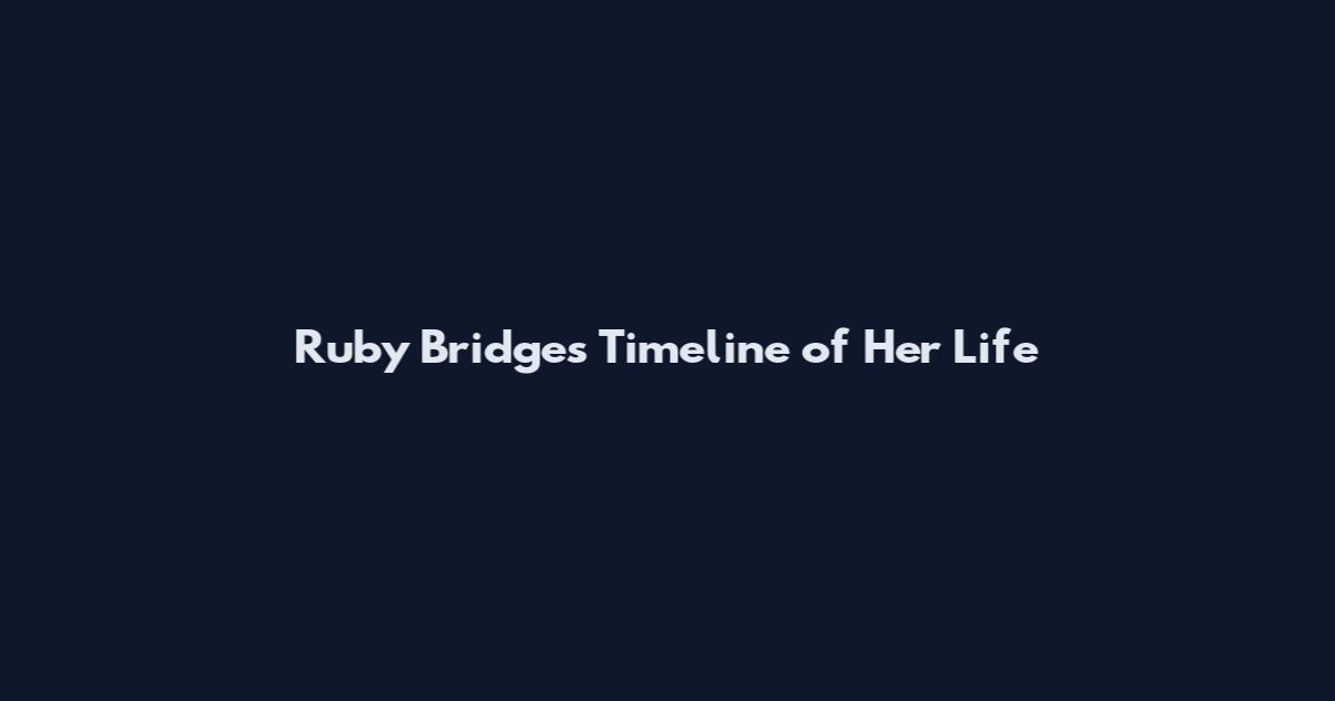 Ruby Bridges Timeline of Her Life