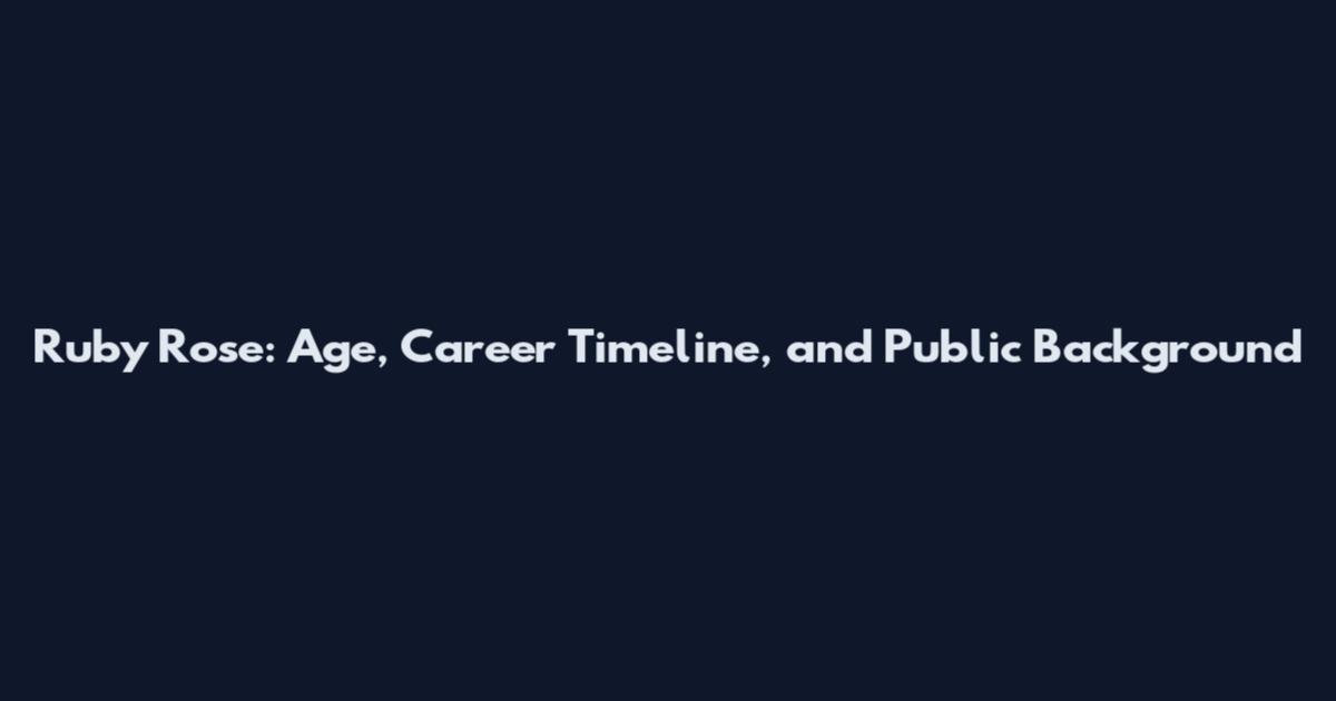 Ruby Rose: Age, Career Timeline, and Public Background