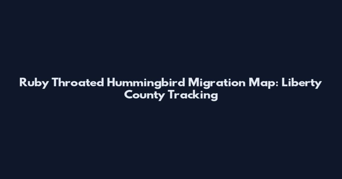 Ruby Throated Hummingbird Migration Map: Liberty County Tracking
