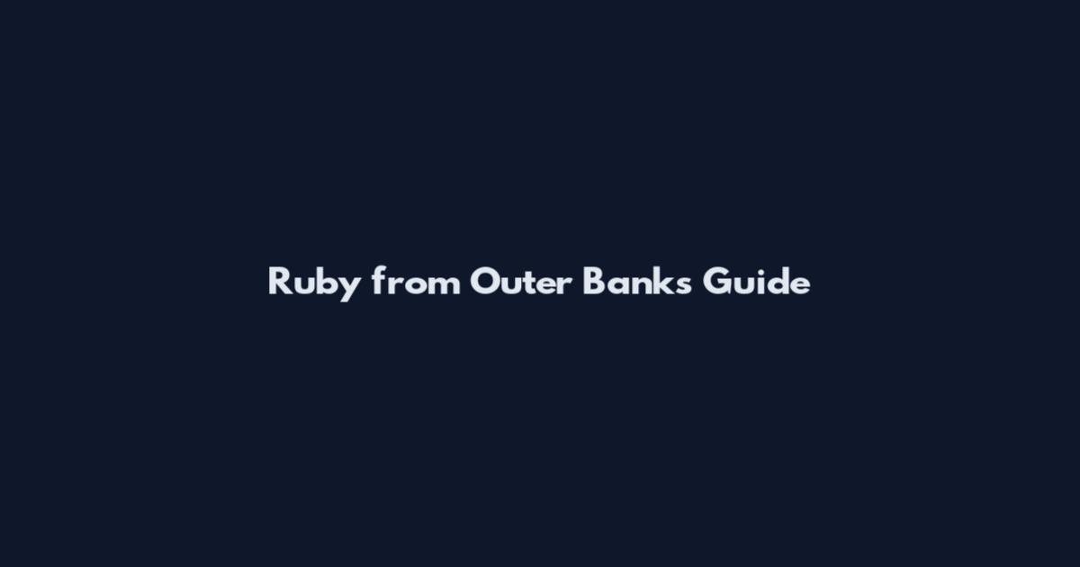 Ruby from Outer Banks Guide