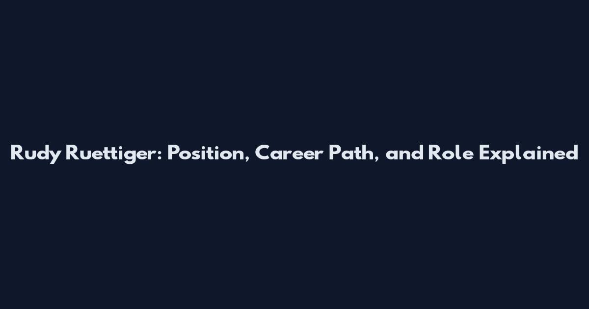 Rudy Ruettiger: Position, Career Path, and Role Explained