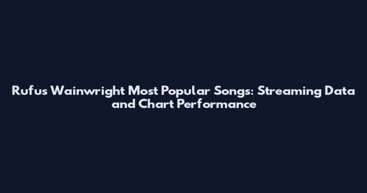 Rufus Wainwright Most Popular Songs: Streaming Data and Chart Performance