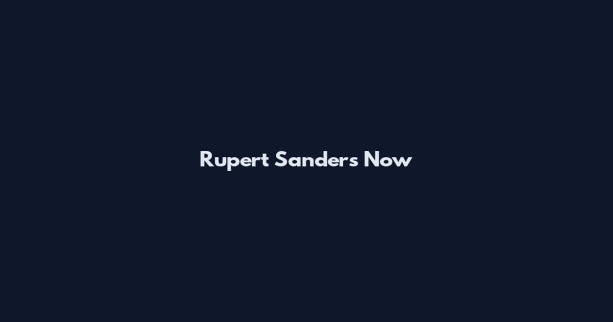 Rupert Sanders Now