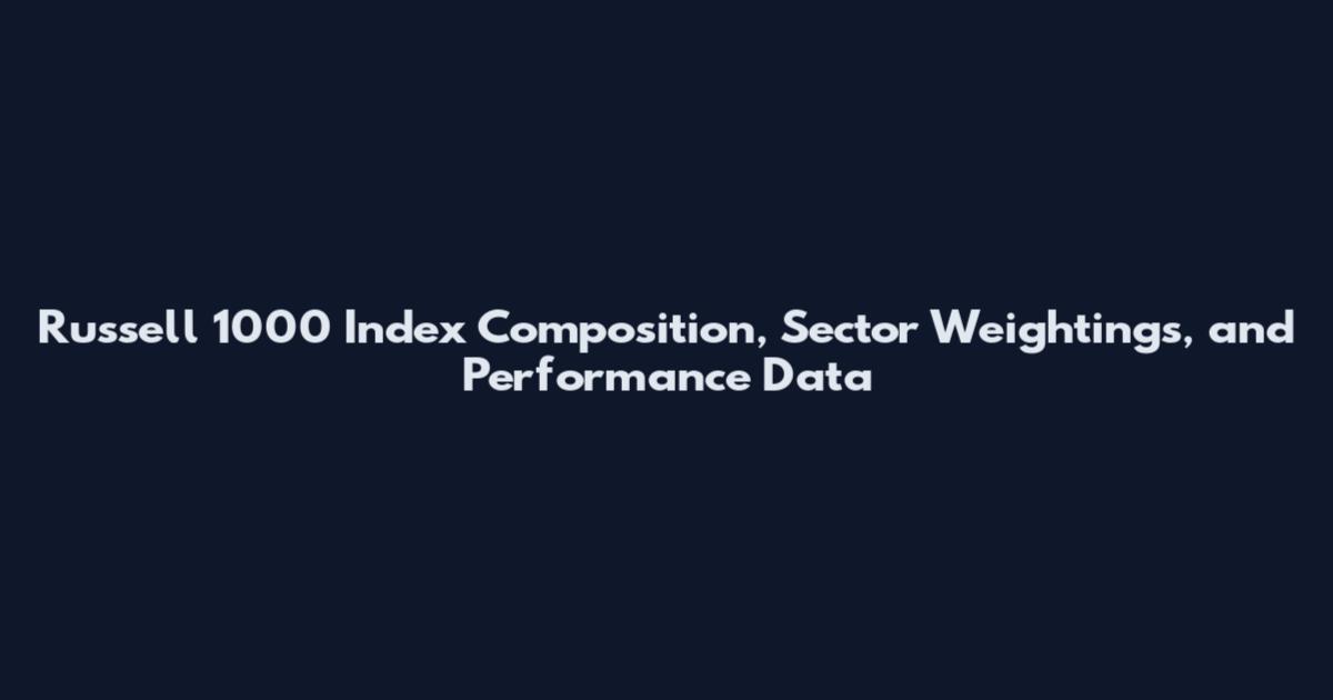 Russell 1000 Index Composition, Sector Weightings, and Performance Data