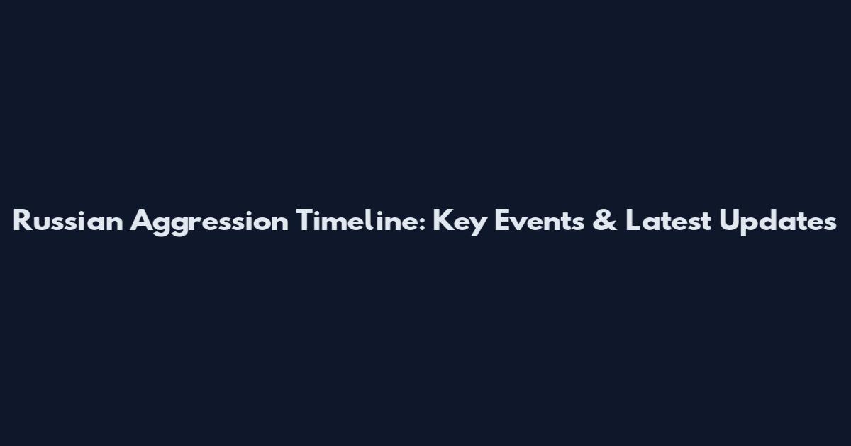 Russian Aggression Timeline: Key Events & Latest Updates