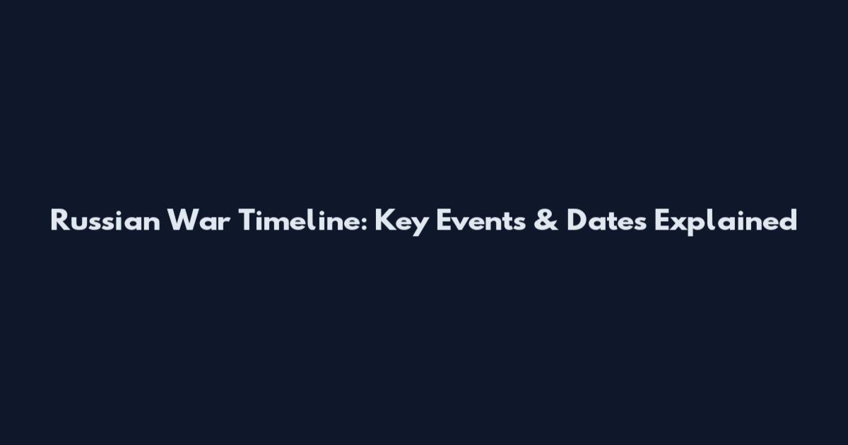 Russian War Timeline: Key Events & Dates Explained