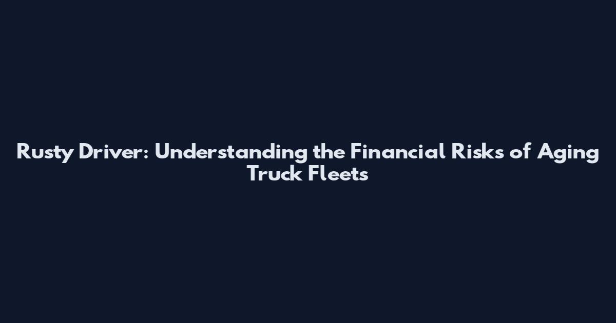 Rusty Driver: Understanding the Financial Risks of Aging Truck Fleets