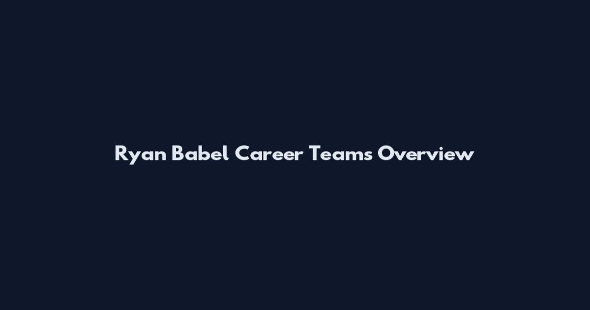Ryan Babel Career Teams Overview