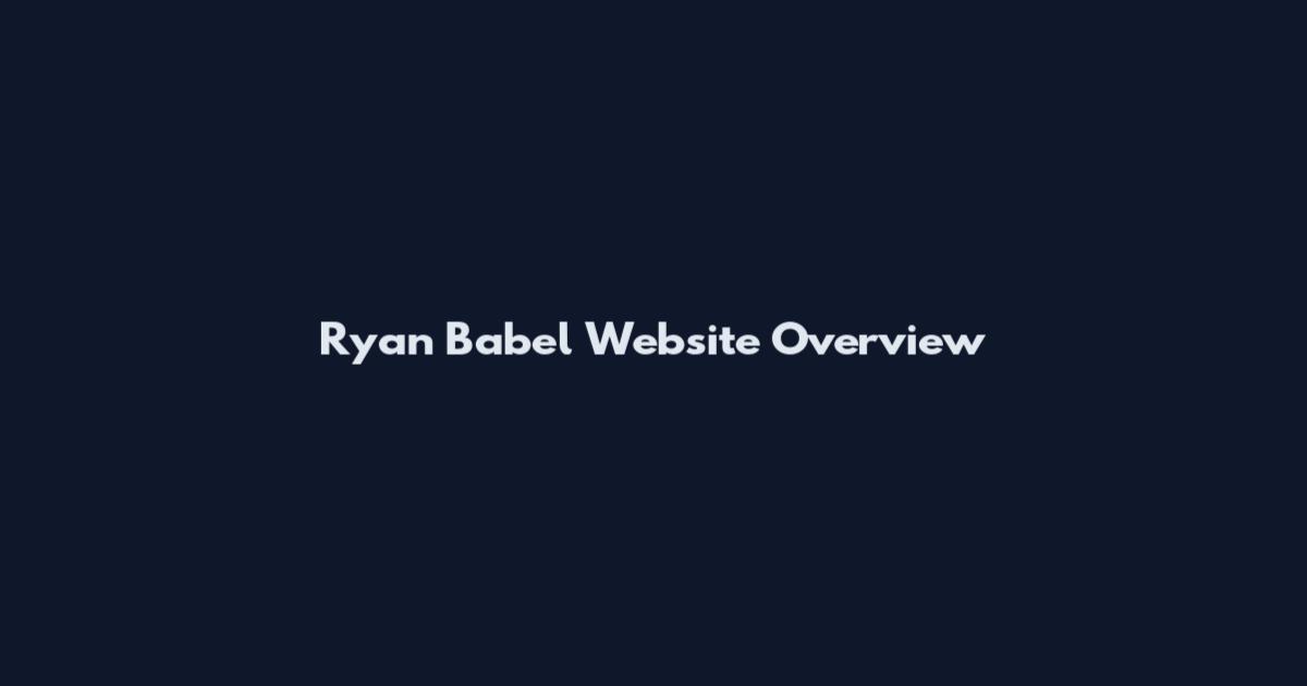 Ryan Babel Website Overview