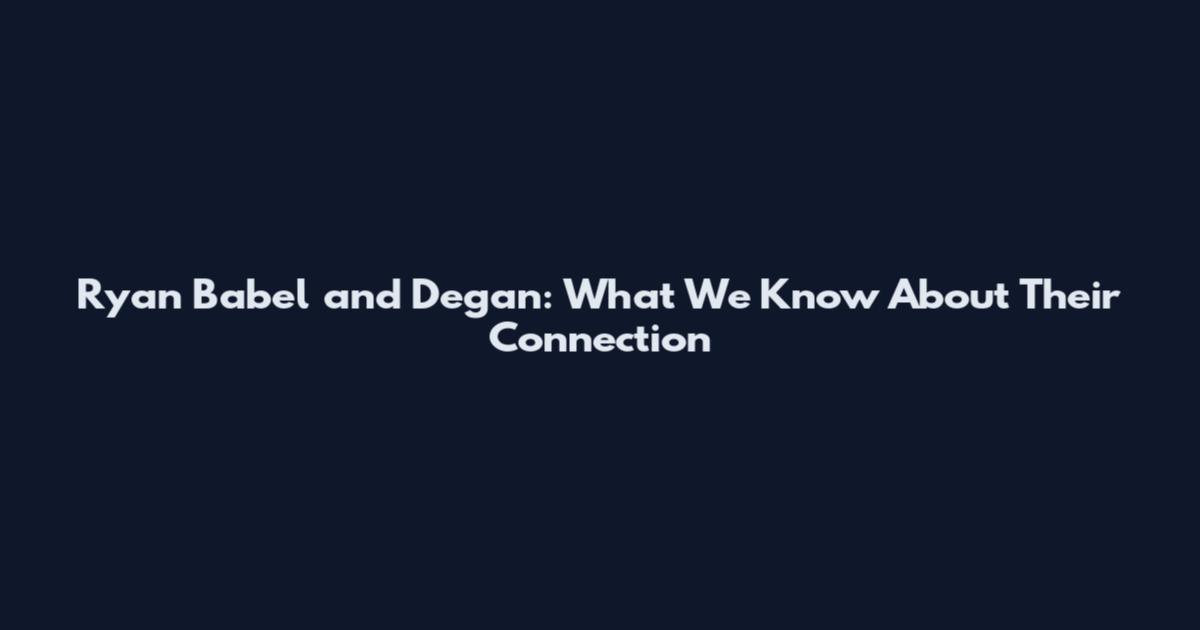 Ryan Babel and Degan: What We Know About Their Connection