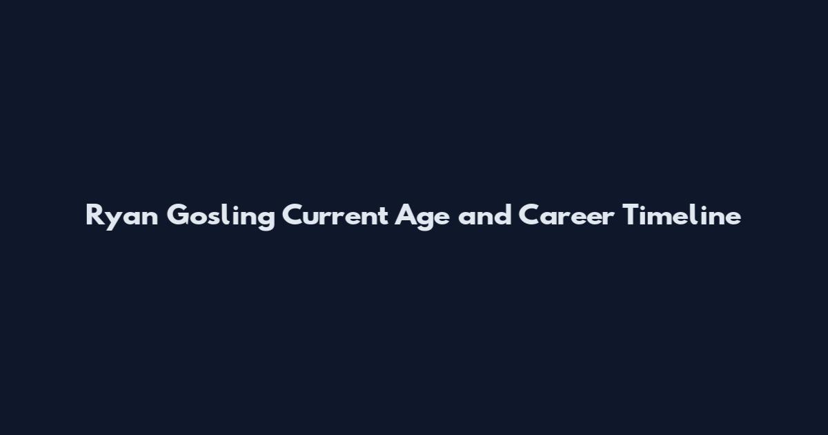Ryan Gosling Current Age and Career Timeline