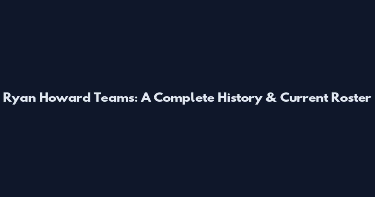 Ryan Howard Teams: A Complete History & Current Roster