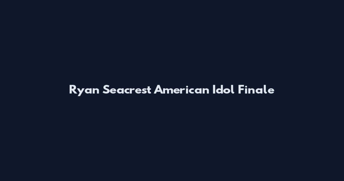 Ryan Seacrest American Idol Finale