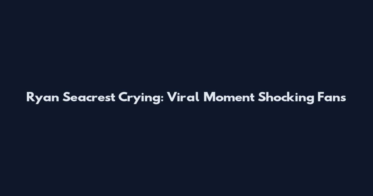 Ryan Seacrest Crying: Viral Moment Shocking Fans