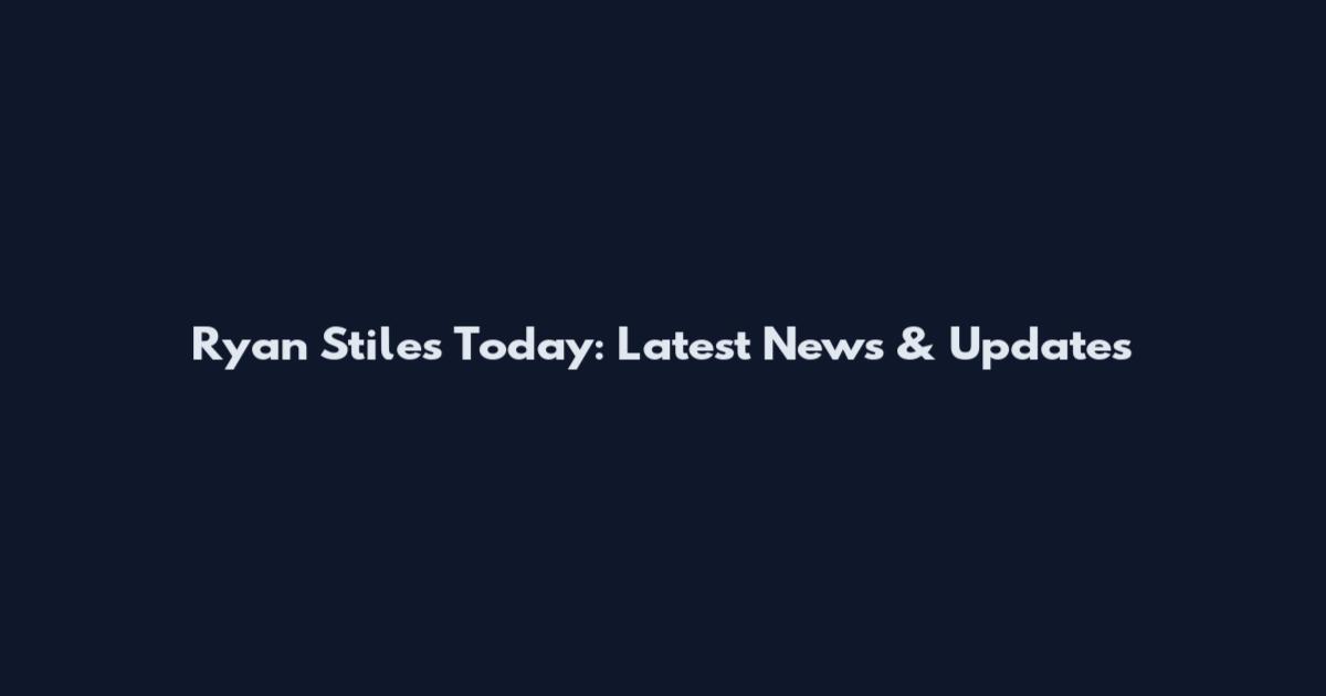 Ryan Stiles Today: Latest News & Updates