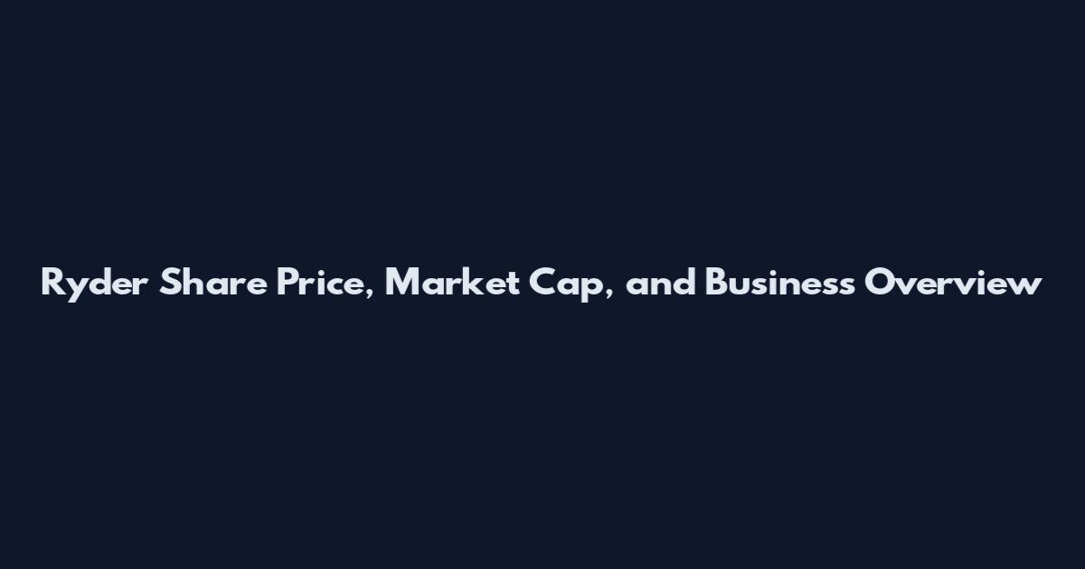 Ryder Share Price, Market Cap, and Business Overview