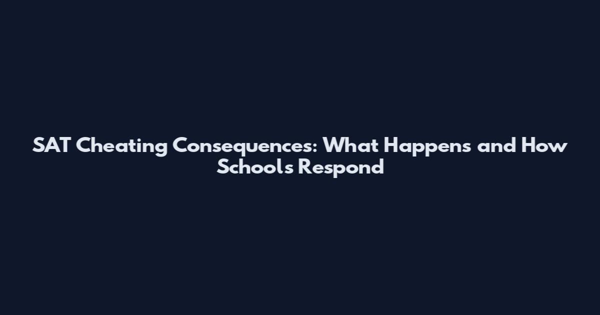 SAT Cheating Consequences: What Happens and How Schools Respond