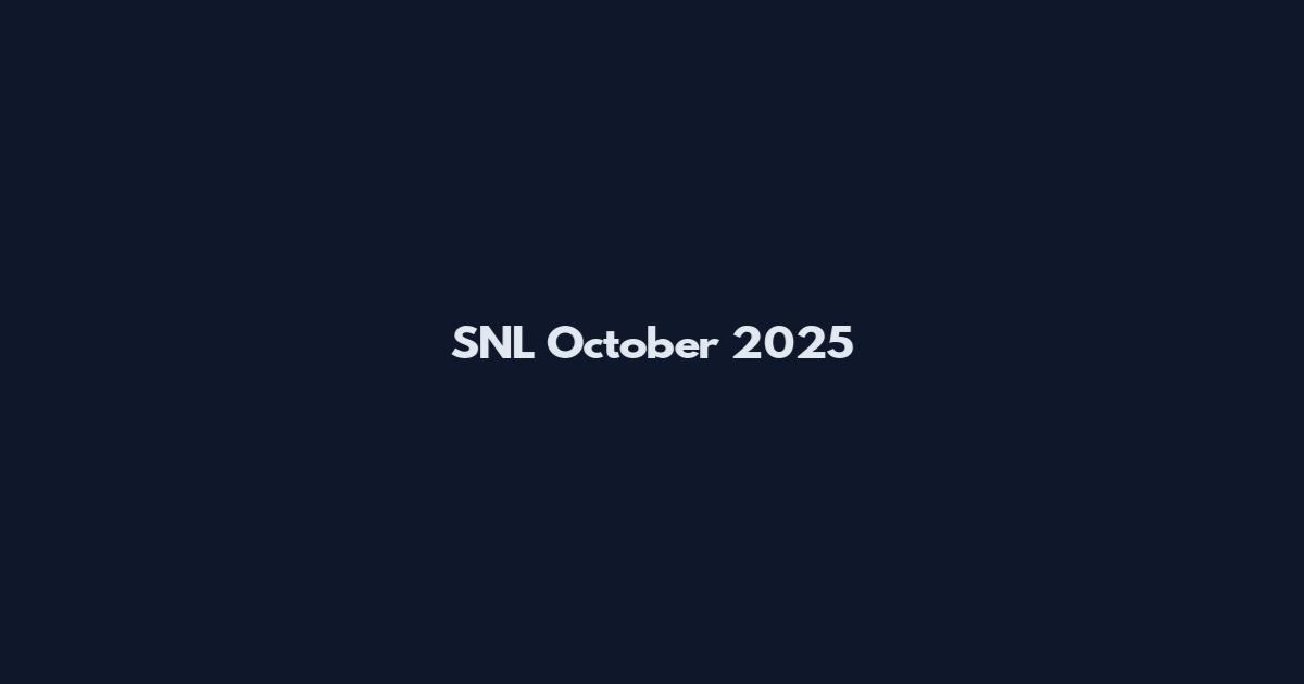 SNL October 2025