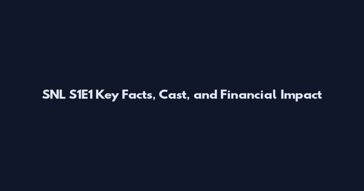 SNL S1E1 Key Facts, Cast, and Financial Impact
