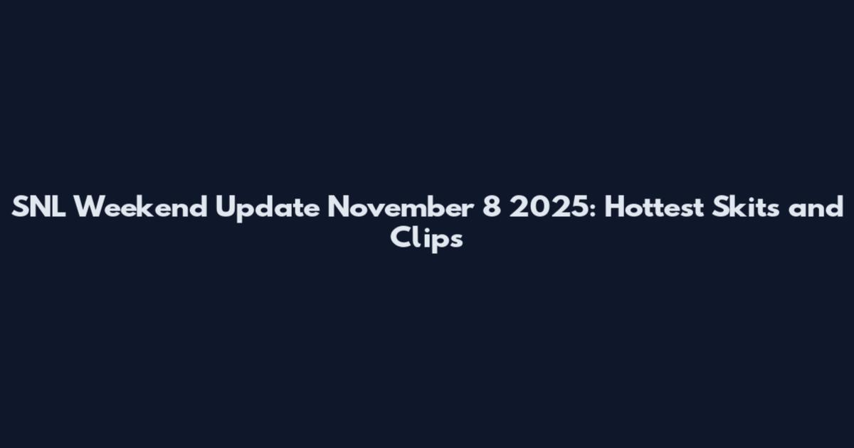 SNL Weekend Update November 8 2025: Hottest Skits and Clips