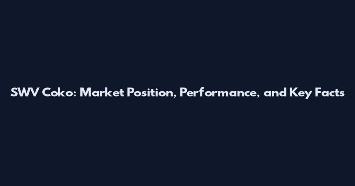 SWV Coko: Market Position, Performance, and Key Facts