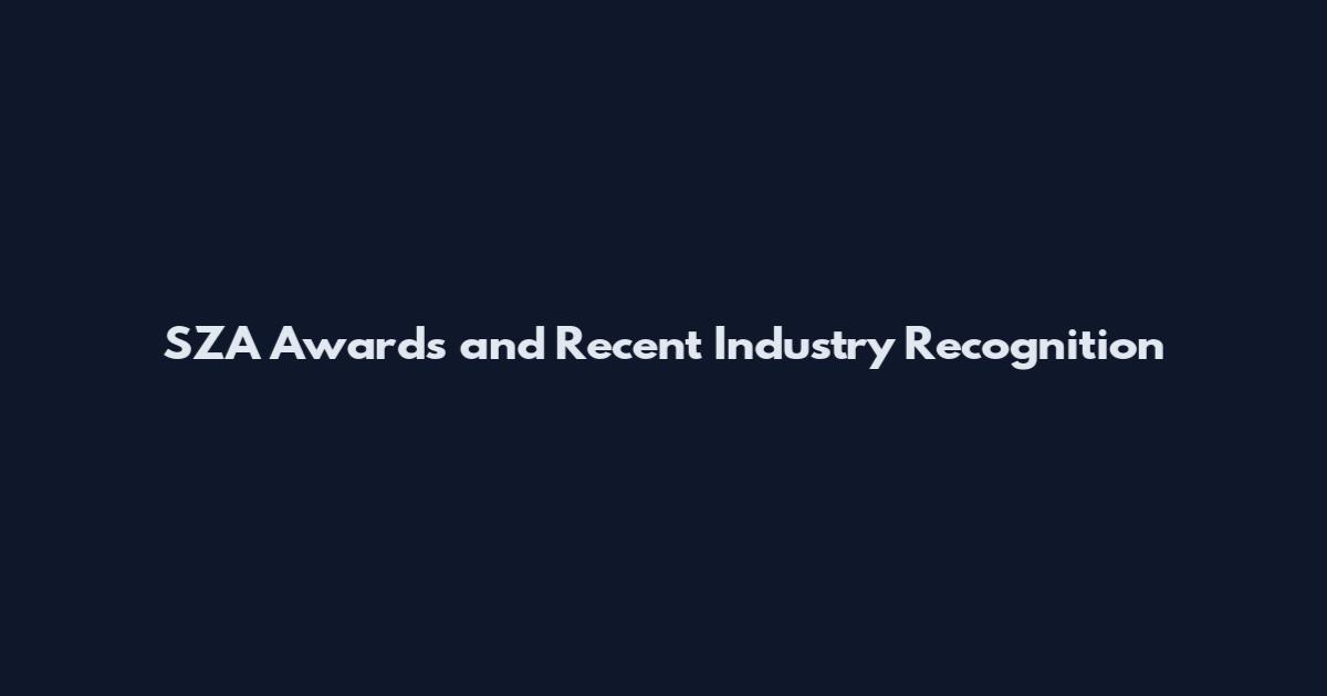 SZA Awards and Recent Industry Recognition