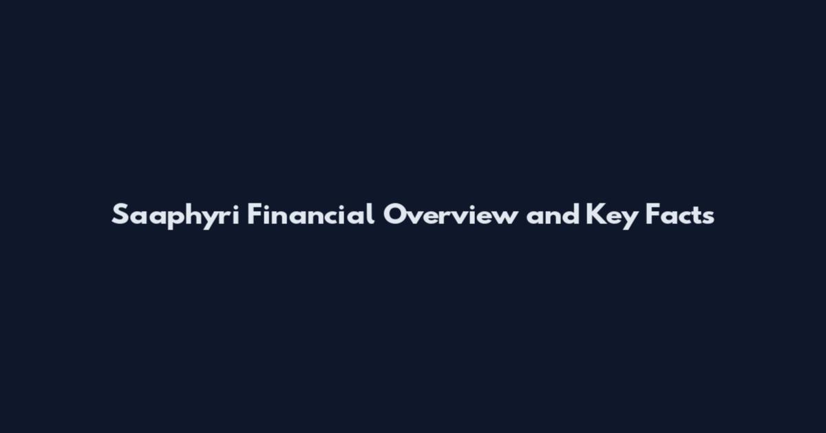 Saaphyri Financial Overview and Key Facts