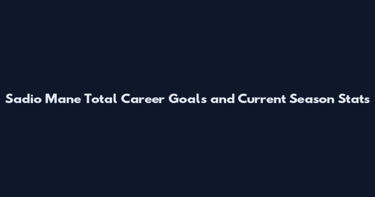Sadio Mane Total Career Goals and Current Season Stats