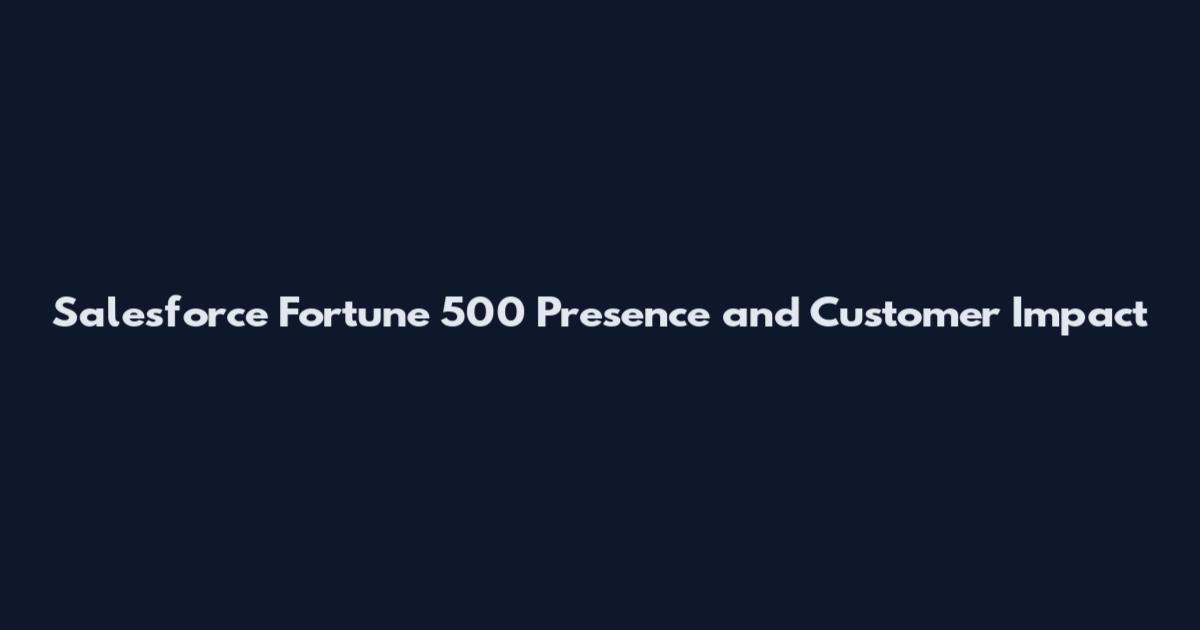 Salesforce Fortune 500 Presence and Customer Impact