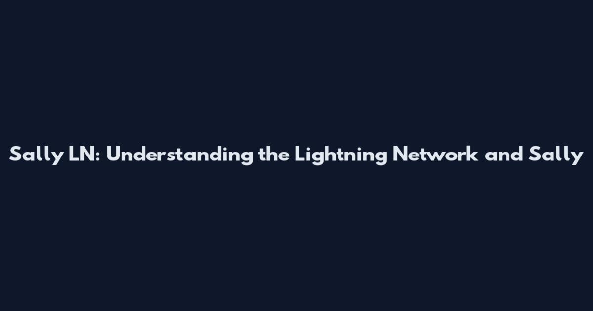 Sally LN: Understanding the Lightning Network and Sally