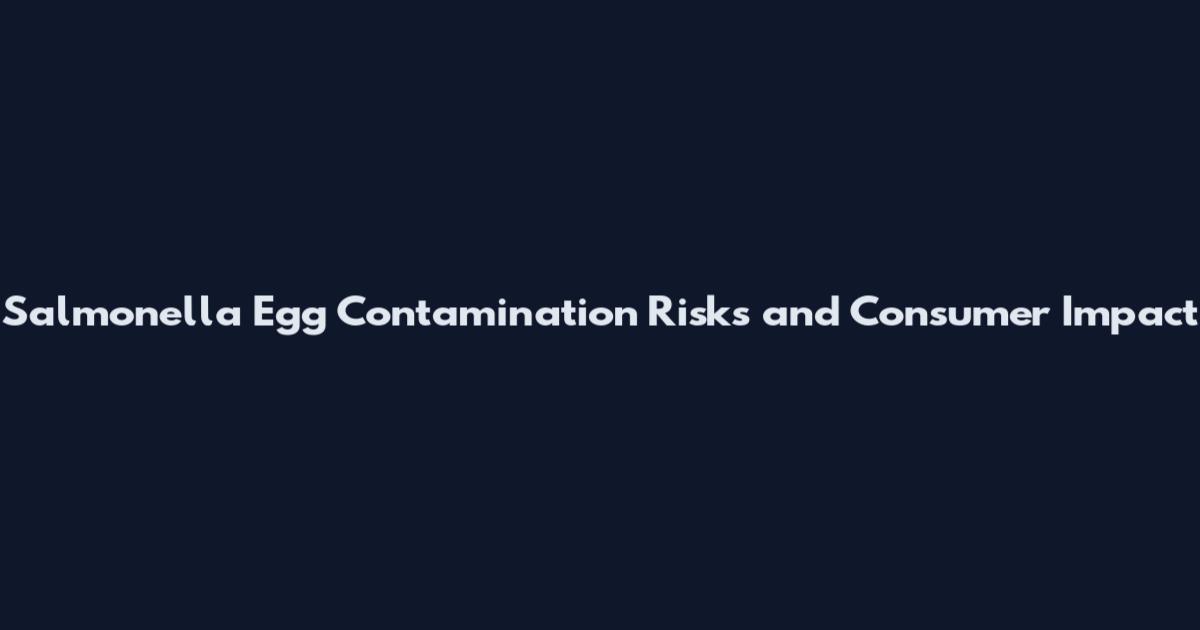 Salmonella Egg Contamination Risks and Consumer Impact