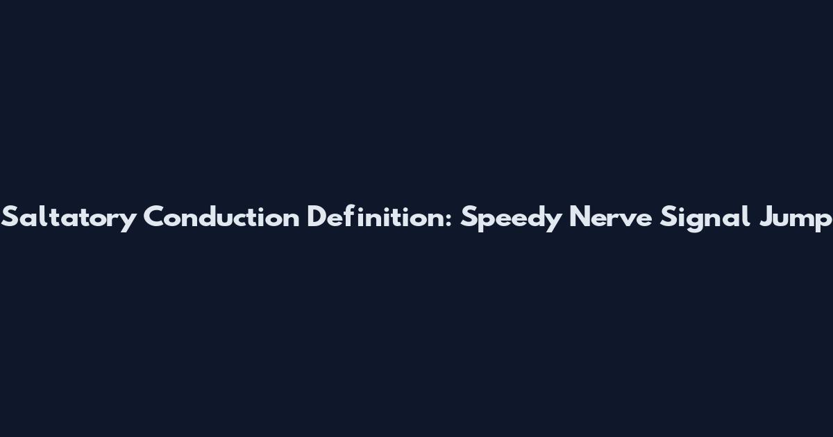 Saltatory Conduction Definition: Speedy Nerve Signal Jump