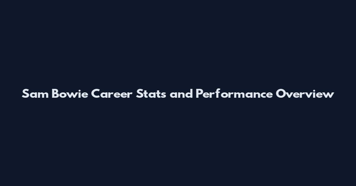 Sam Bowie Career Stats and Performance Overview
