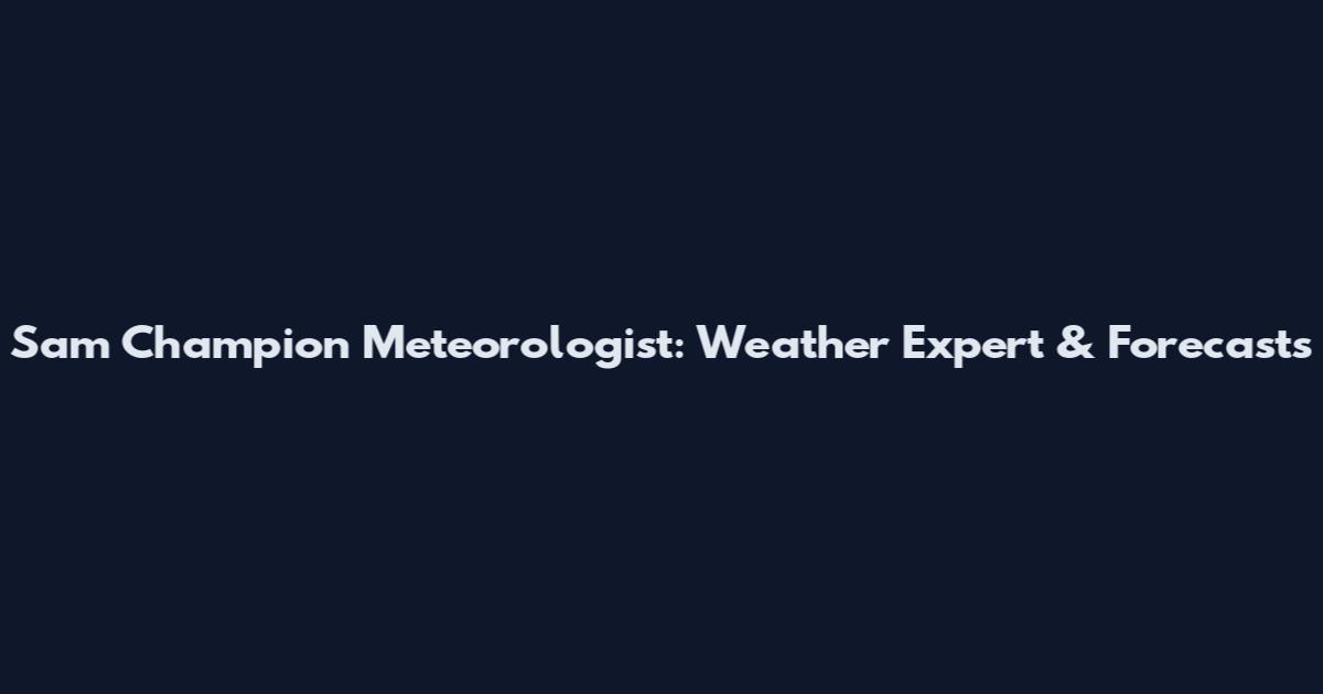 Sam Champion Meteorologist: Weather Expert & Forecasts