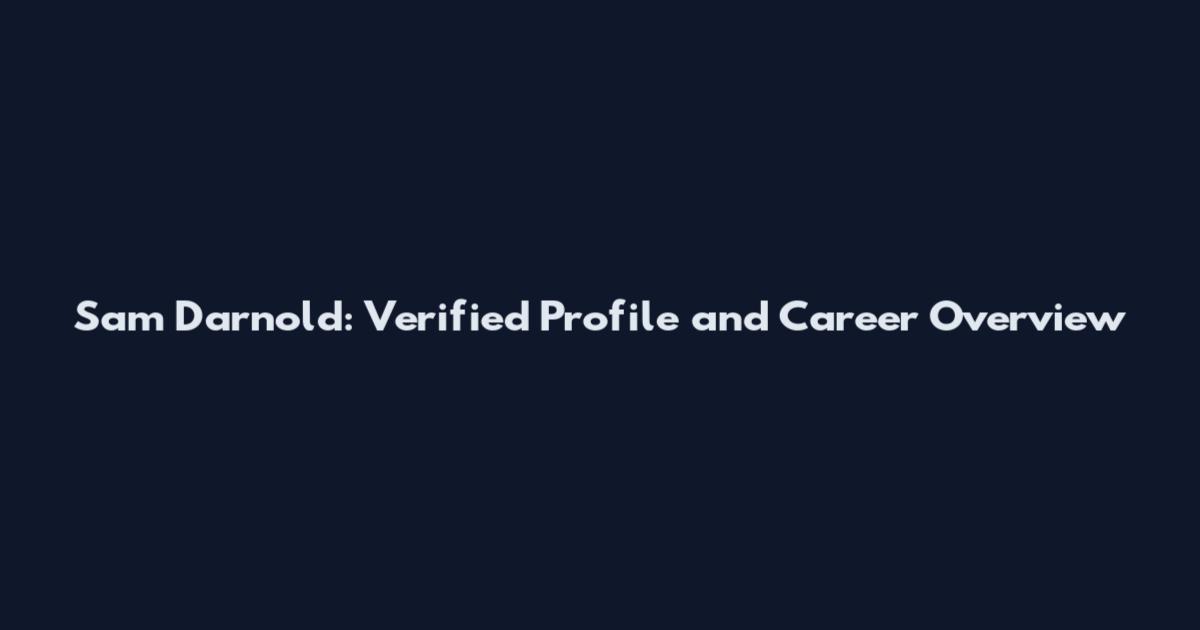 Sam Darnold: Verified Profile and Career Overview