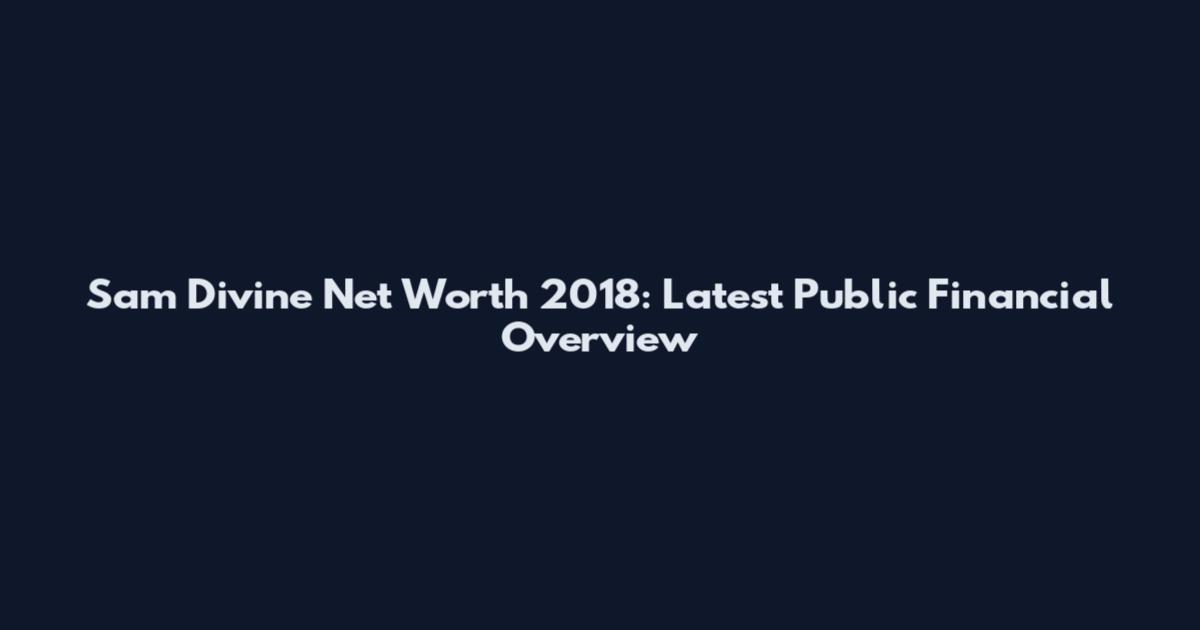 Sam Divine Net Worth 2018: Latest Public Financial Overview