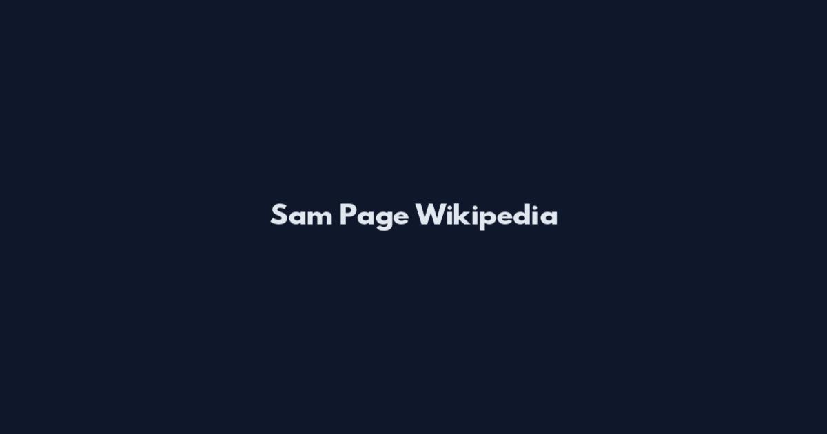 Sam Page Wikipedia