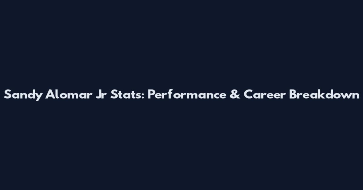 Sandy Alomar Jr Stats: Performance & Career Breakdown
