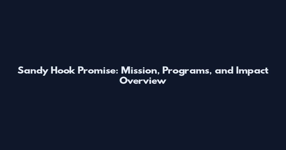 Sandy Hook Promise: Mission, Programs, and Impact Overview