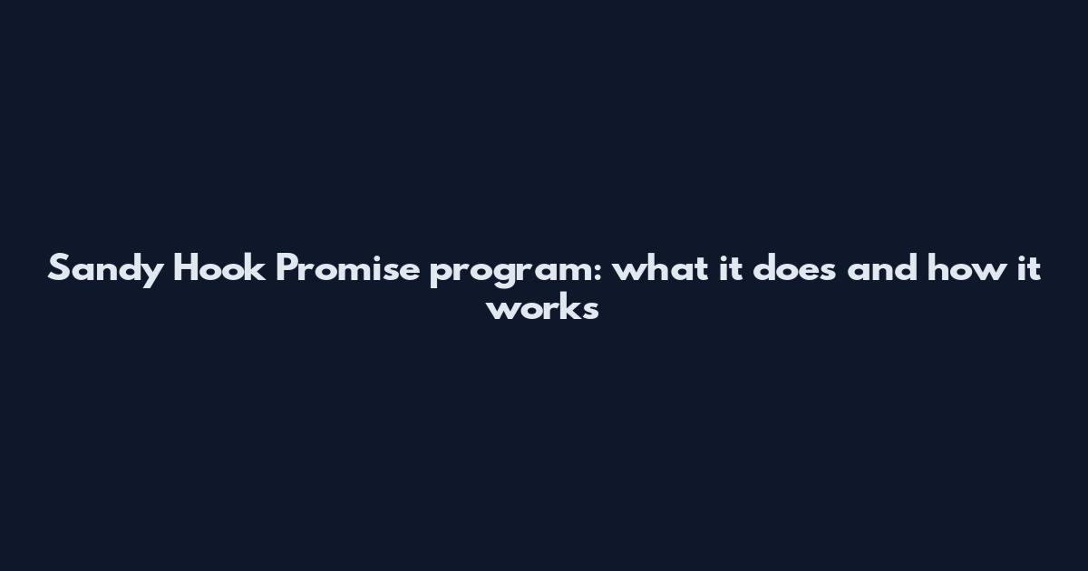 Sandy Hook Promise program: what it does and how it works