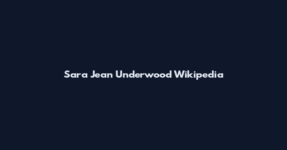 Sara Jean Underwood Wikipedia