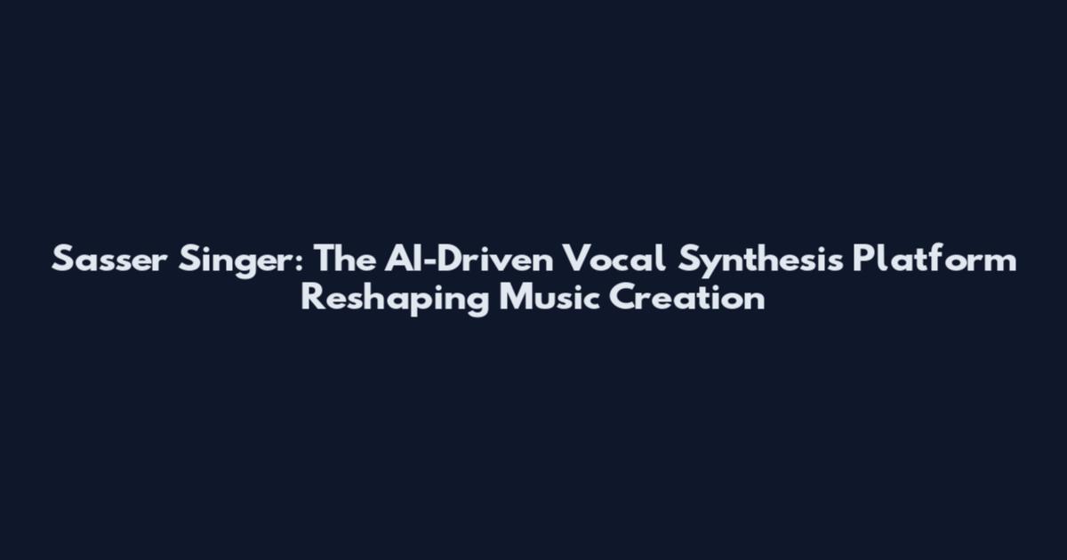 Sasser Singer: The AI-Driven Vocal Synthesis Platform Reshaping Music Creation