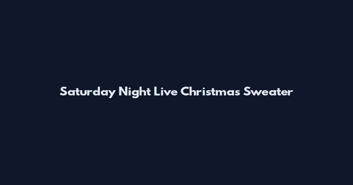 Saturday Night Live Christmas Sweater