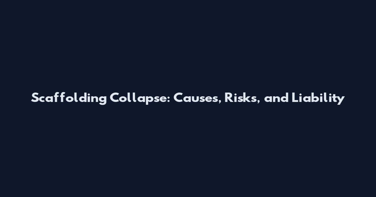 Scaffolding Collapse: Causes, Risks, and Liability