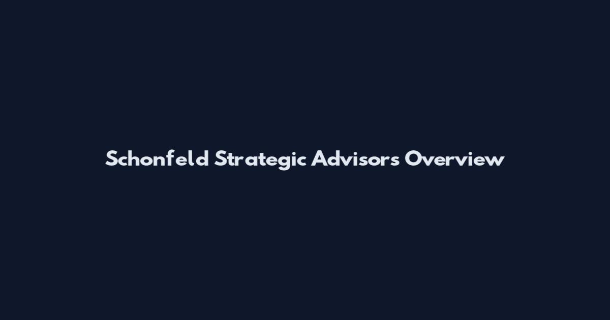 Schonfeld Strategic Advisors Overview