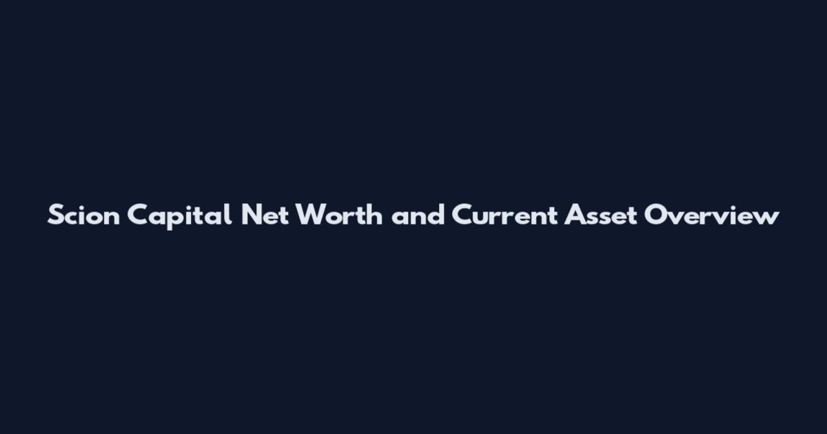 Scion Capital Net Worth and Current Asset Overview